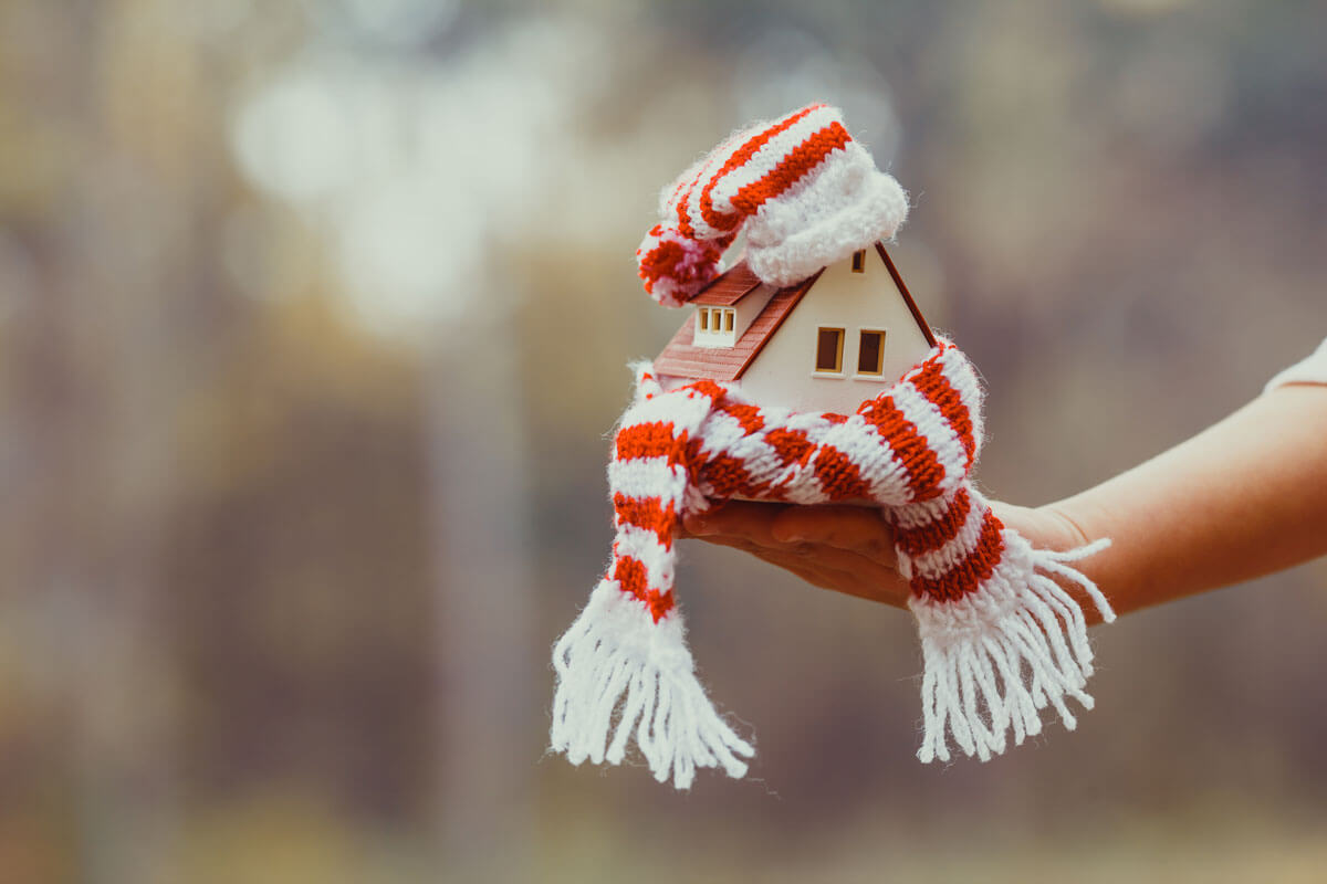 Утепленный дом с шарфом